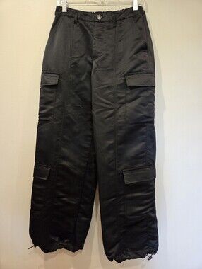 MADDEN NYC Satin Cargo Pants